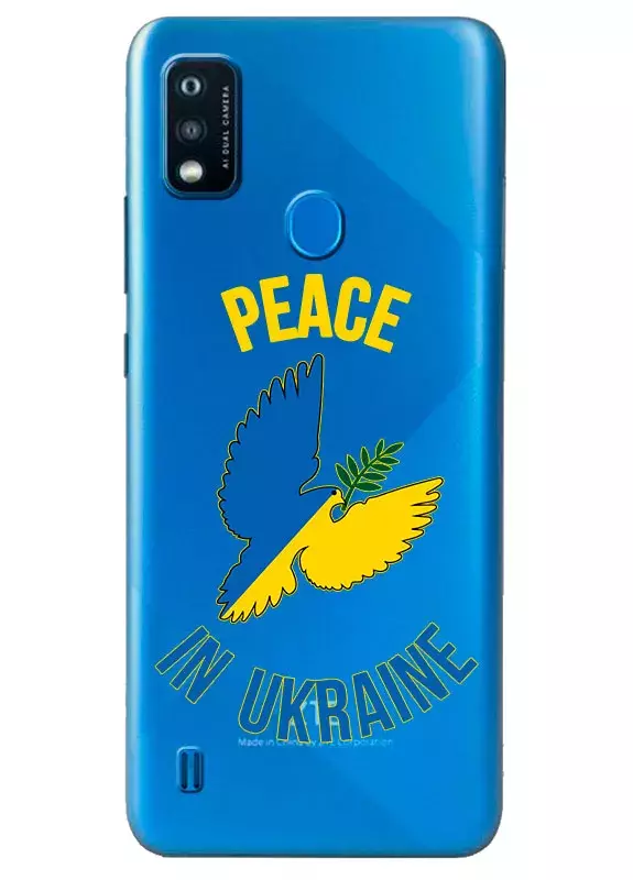 Чехол для ZTE Blade A51 Peace in Ukraine из прозрачного силикона