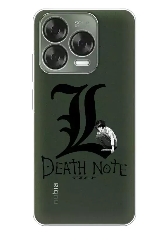 ZTE Blade V70 Design аниме чехол из прозрачного силикона - Death Note лого