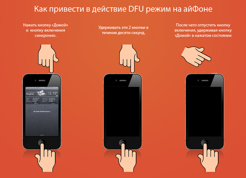Вводим iPhone в DFU-Mode